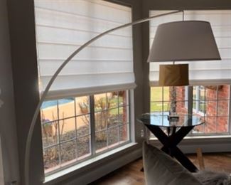 ARC FLOOR LAMP MARBLE BASE 71” H 10” W