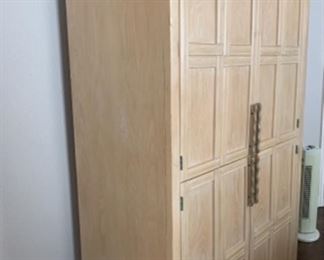 HENREDON ARMOIRE (PICKLED OAK)                            82” H.  46” W   22”D