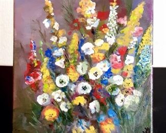 Lot #2 - Estimated Value $125
Melody Atwood "Flowers For My Love" Oil On Canvas
Measures 8" X 1O" Donated by: