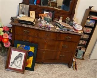 Marble top dresser 250.00