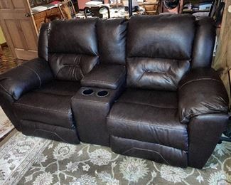 Dual leather recliners