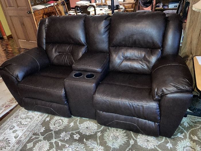 Dual leather recliners