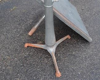 Vintage artist / drafting table 
Cast iron base , adjustable  height and tilt