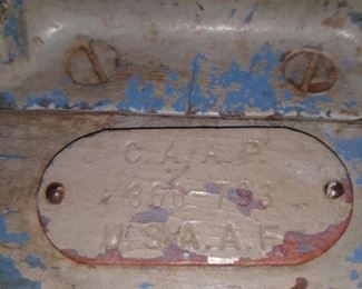 Tag on the tool box 
C.A.A.P.
USAAF