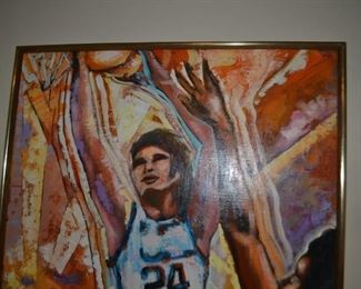 Oil on canvas basketball art by Newsom