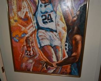 Oil on canvas basketball art by Newsom