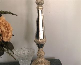 Heavy itched crystal vase 