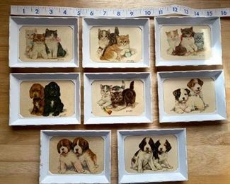 Grace Lopez Miniature Framed Prints of Cats & Dogs (set of 8 - 5” x 3.5”),