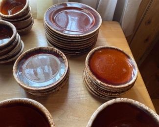 HULL Brown Plates & Bowls