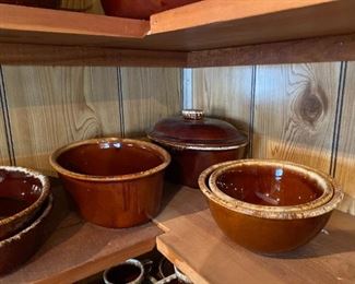 HULL Brown Drip Bowls & Casserole