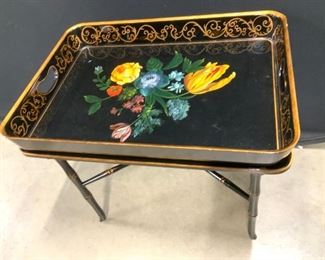 Lacquered Napoleon Asian Fusion Tray Table
