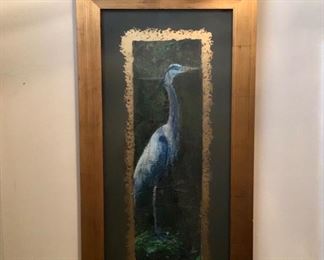 21”x38” Great Blue Heron, signed by artist 