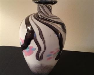 11” painted vase 