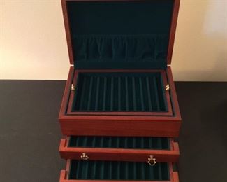 Gorgeous Wooden and velvet jewelry box 