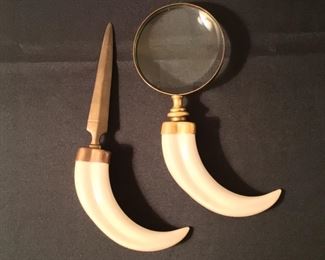 Letter opener and Magnifying glass