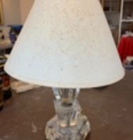 Small vintage glass cube lamp. - $5