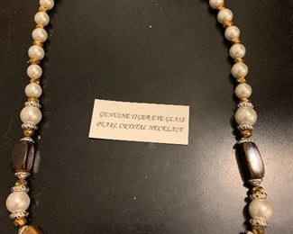Tiger Eye and cultured pearl necklace - $5