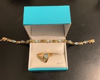 Possibly Topaz ring - bracelet has been sold - $10