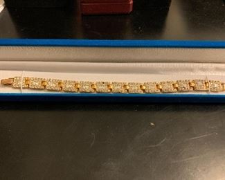 Gold plated and CZ bracelet - $5