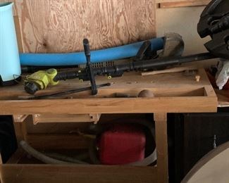 Work Bench - $25
Batter powered Sun Joe (has battery) - $50