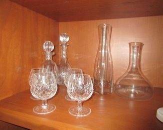 Waterford brandy snifters and decanter