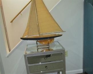 Ship and mirrored side table