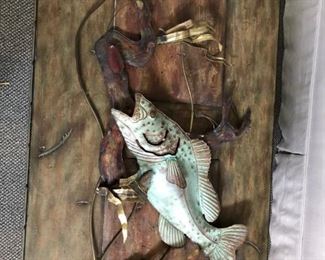 Metal fish wall art