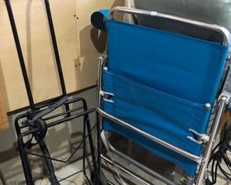 Luggage rack and beach chair