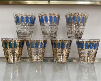 Lot of 6 Midcentury Old Fashioned Bar Glasses