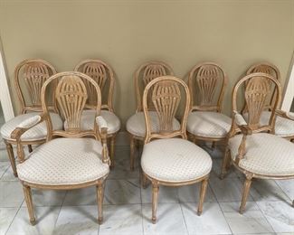 Set of 8 French Balloon Back Chairs