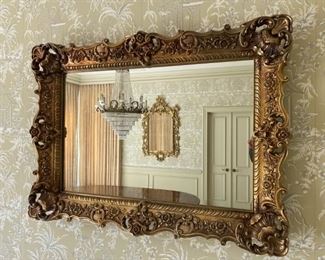 Very Ornate Rococo Gilt Gold Mirror