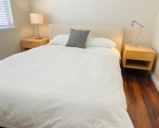 Queen size bed by DESIGN WITH-IN REACH .
PAIR OF NIGHTSTANDS BY DESIGN-WITH-IN REACH