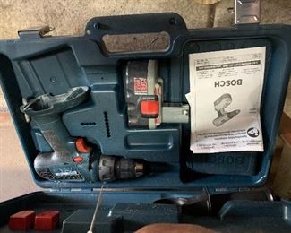 Bosch cordless drill with two batteries and charger