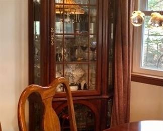 Beautiful Corner Lighted China Cabinet