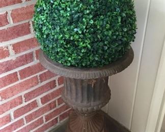 Metal urn.