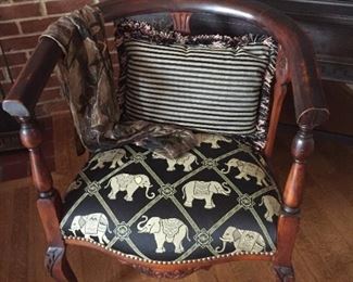 Fun elephant pattern wooden chair.