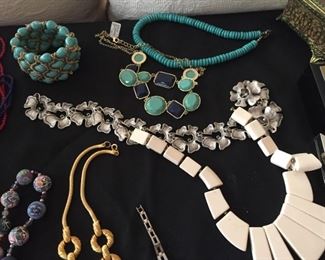 Selection of costume jewelry.