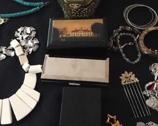 Selection of costume jewelry.