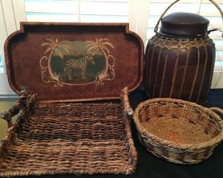Asian style baskets and trays.