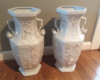 Matching decorative urns.