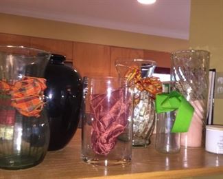 Vases and candles.