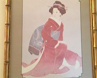Framed Asian print.
