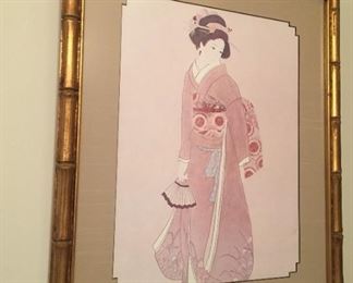 Framed Asian print.