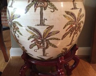 Planter on stand.