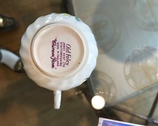 Old Foley "Chinese Rose" tea cups and saucers.