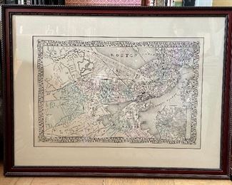 Item 41:  Antique Framed Map of Boston - 29.25" x 22": $265