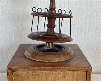 Item 96:  Antique Victorian Notions Caddy with Pink Pincushion:  $125