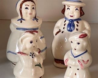 Item 99:  Vintage Ceramic Family - salt and pepper: $38        Tallest - 5"