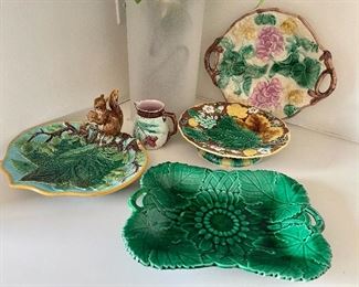Many pretty and rare Majolica pieces!