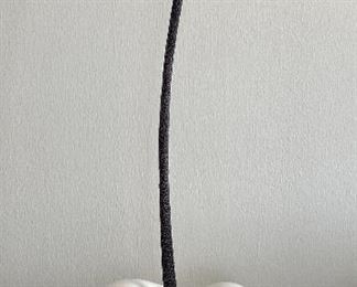 Item 108:  White Cherry Sculpture, Ceramic with Black Stem - 13": $165